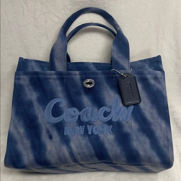 NWOT Coach Blue Tie-Dye Tote Bag - Picture 3 of 16